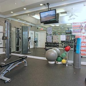 Fitness center featuring modern exercise machines