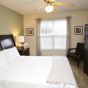 Model unit bedroom featuring modern furniture