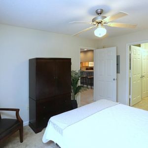 Model unit bedroom featuring modern furniture